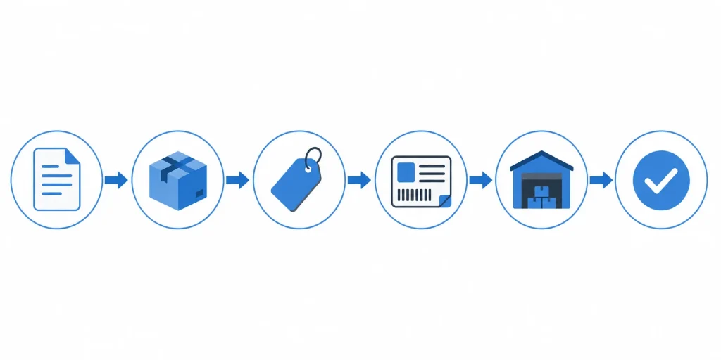 Amazon Global Logistics AGL shipping process flow diagram