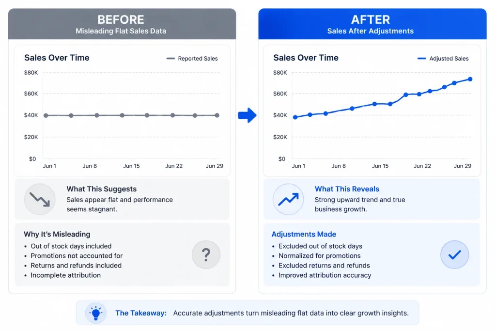 Before and after comparison of brand sales after adjusting ad strategy based on TACoS and ACoS data (1)