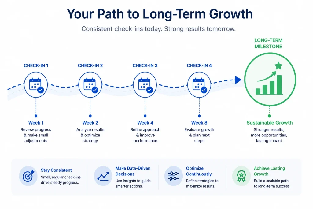 Roadmap illustration showing a long-term Amazon advertising growth plan